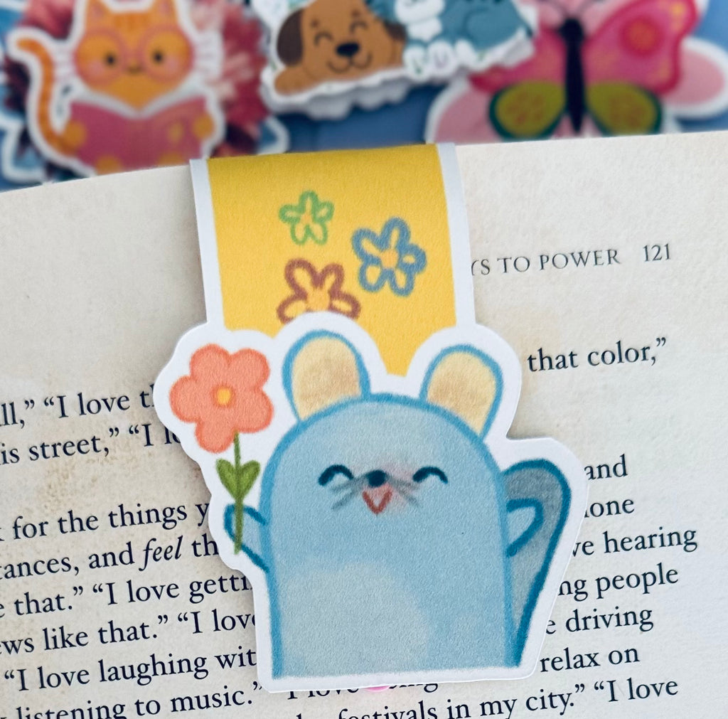 Flower Mouse Magnetic Bookmark