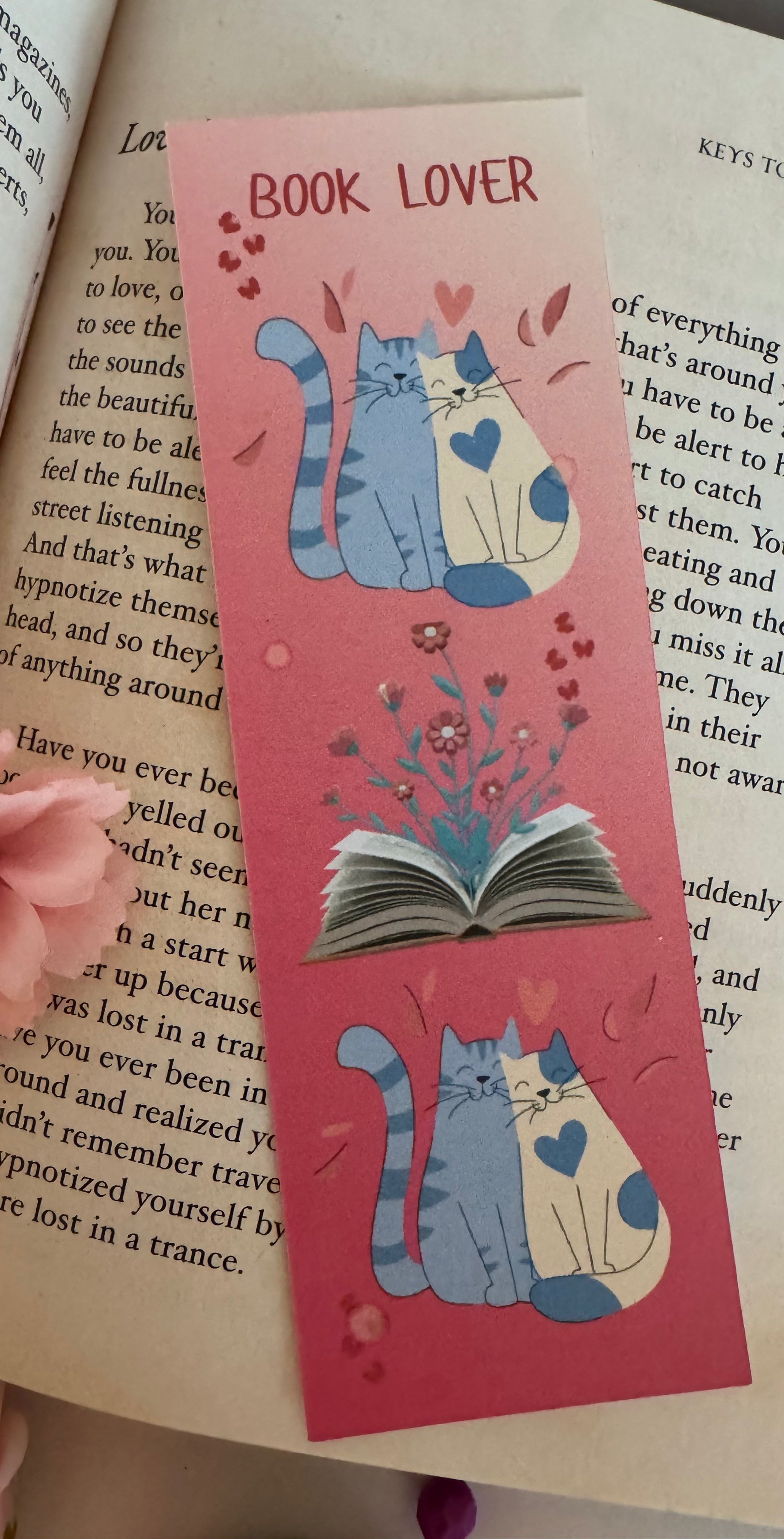 Book Lover Cats in Love Bookmark