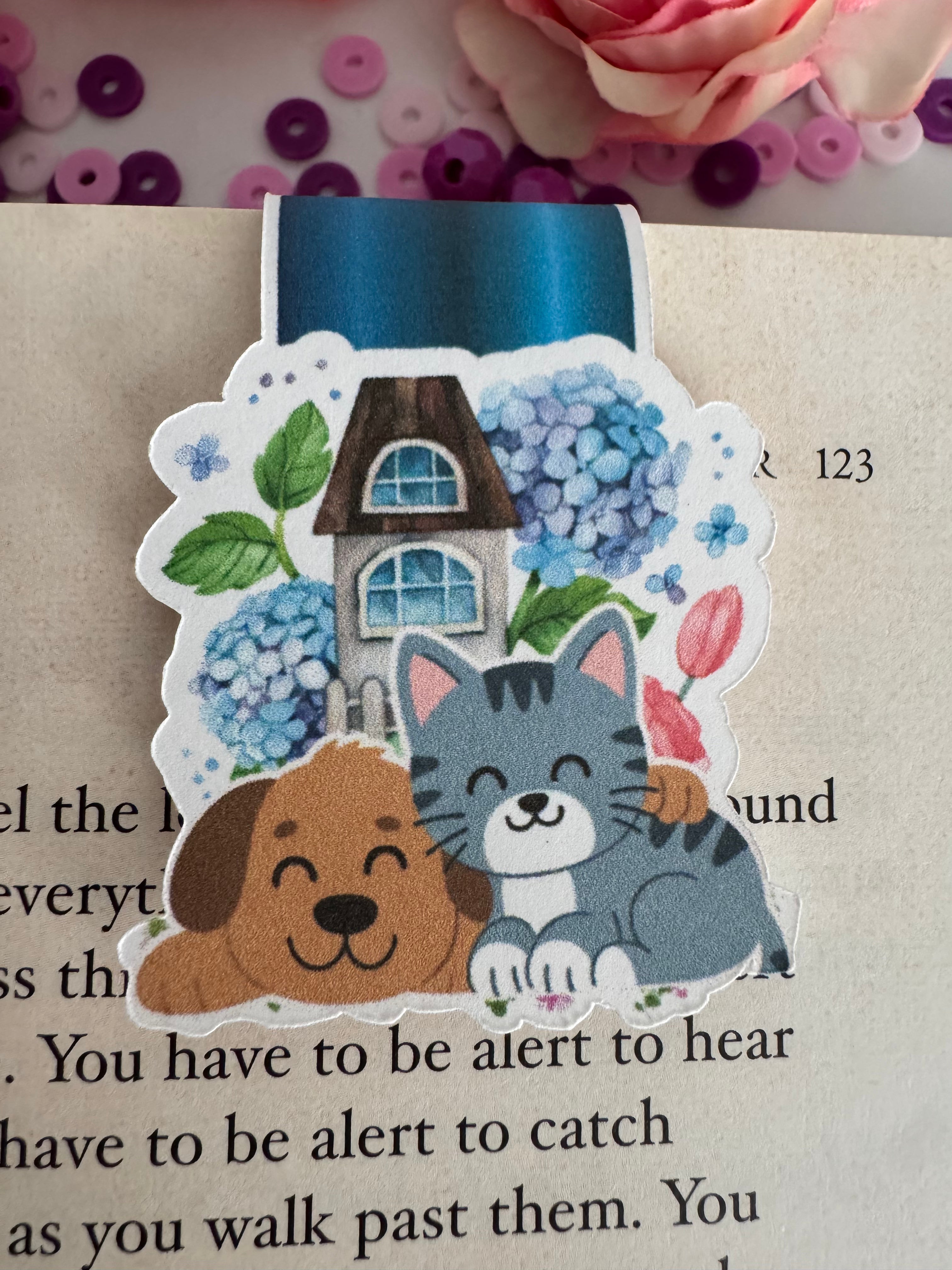 Happy Place DogCat Magnetic Bookmark