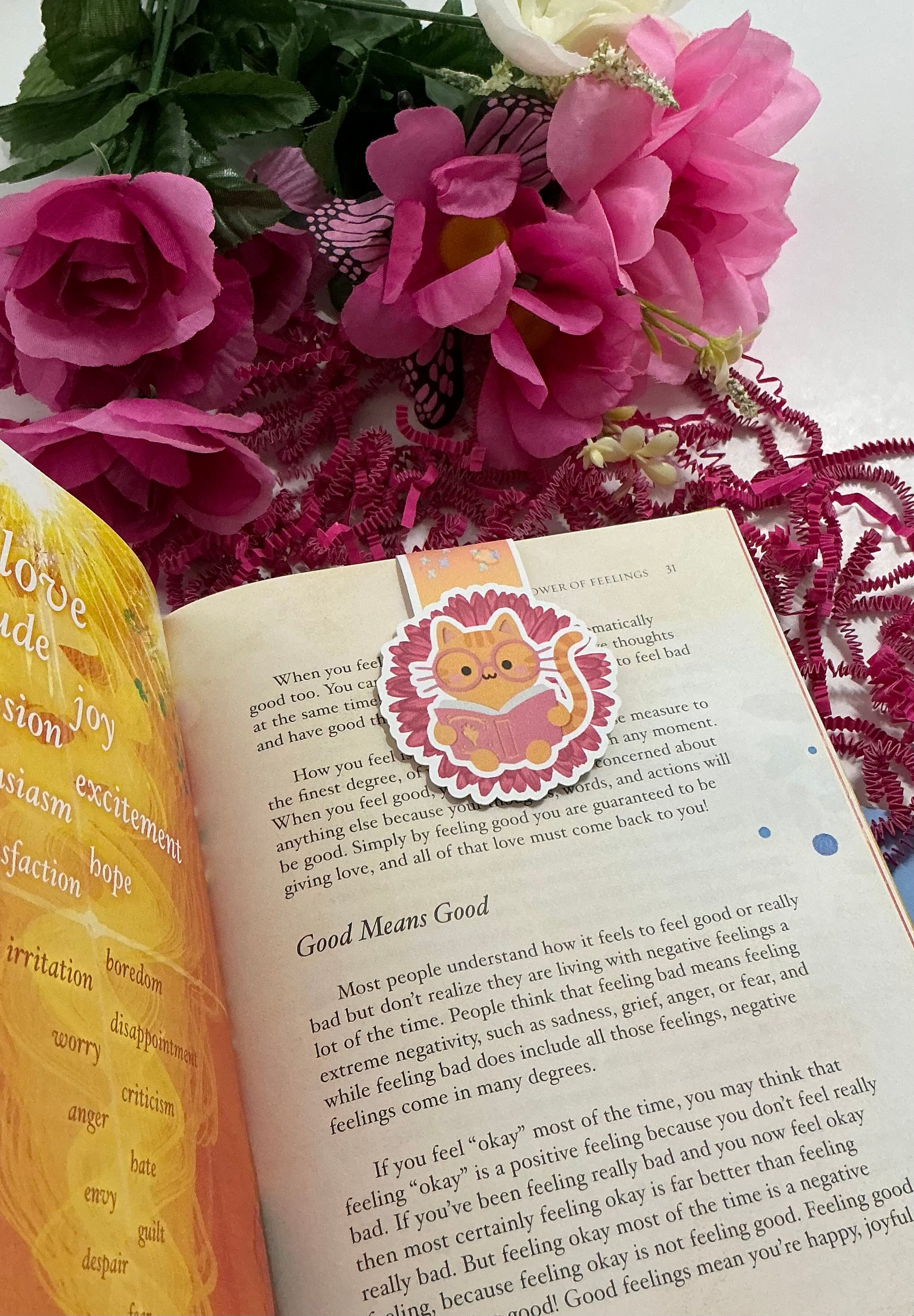 Cat Reading Magnetic Bookmark