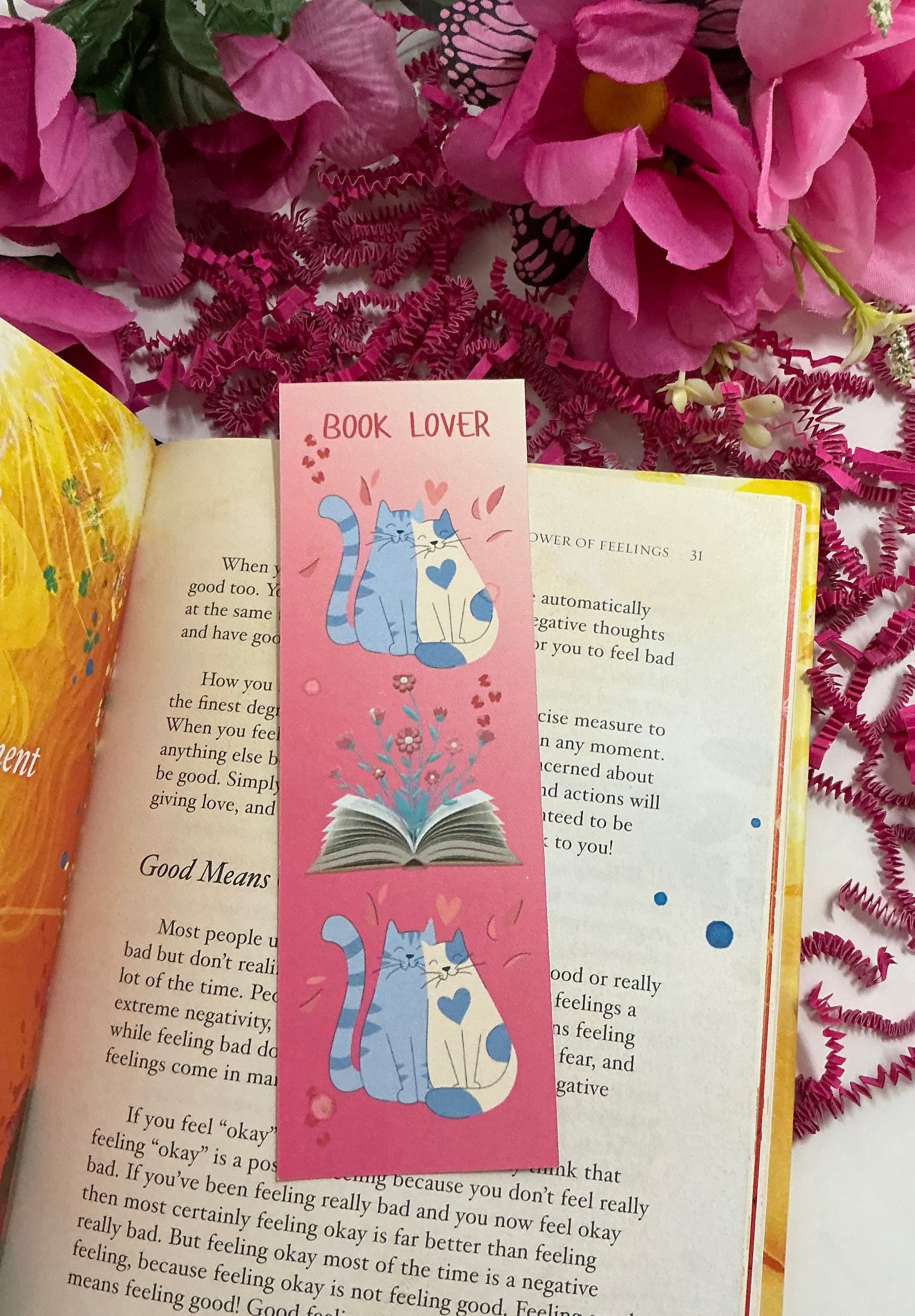 Book Lover Cats in Love Bookmark
