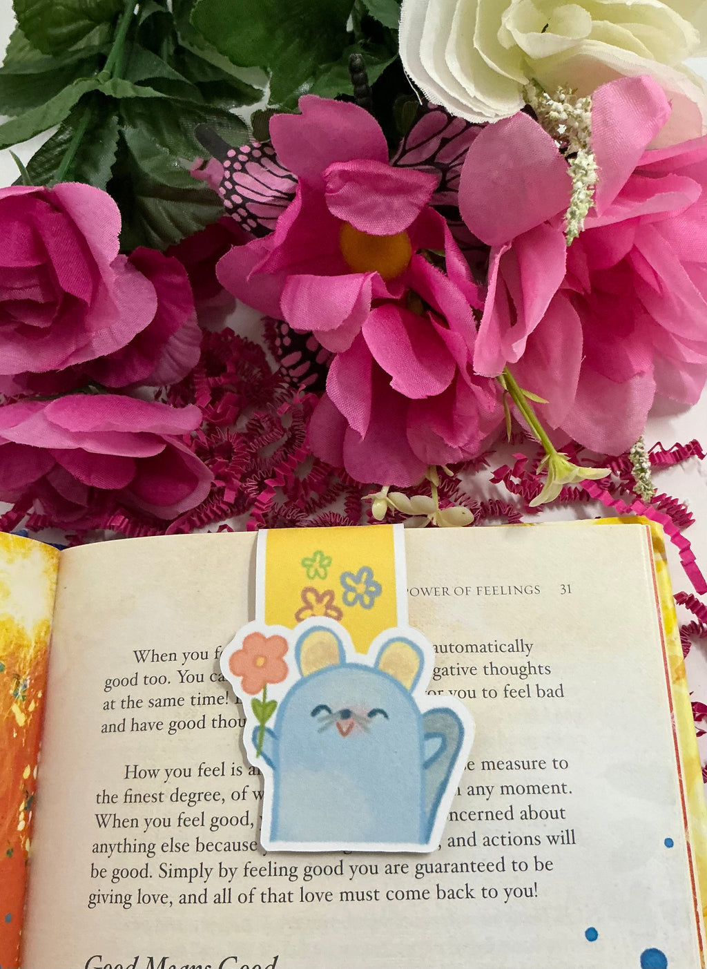 Flower Mouse Magnetic Bookmark