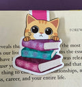 Cat Lover Book Stack Magnetic Bookmark