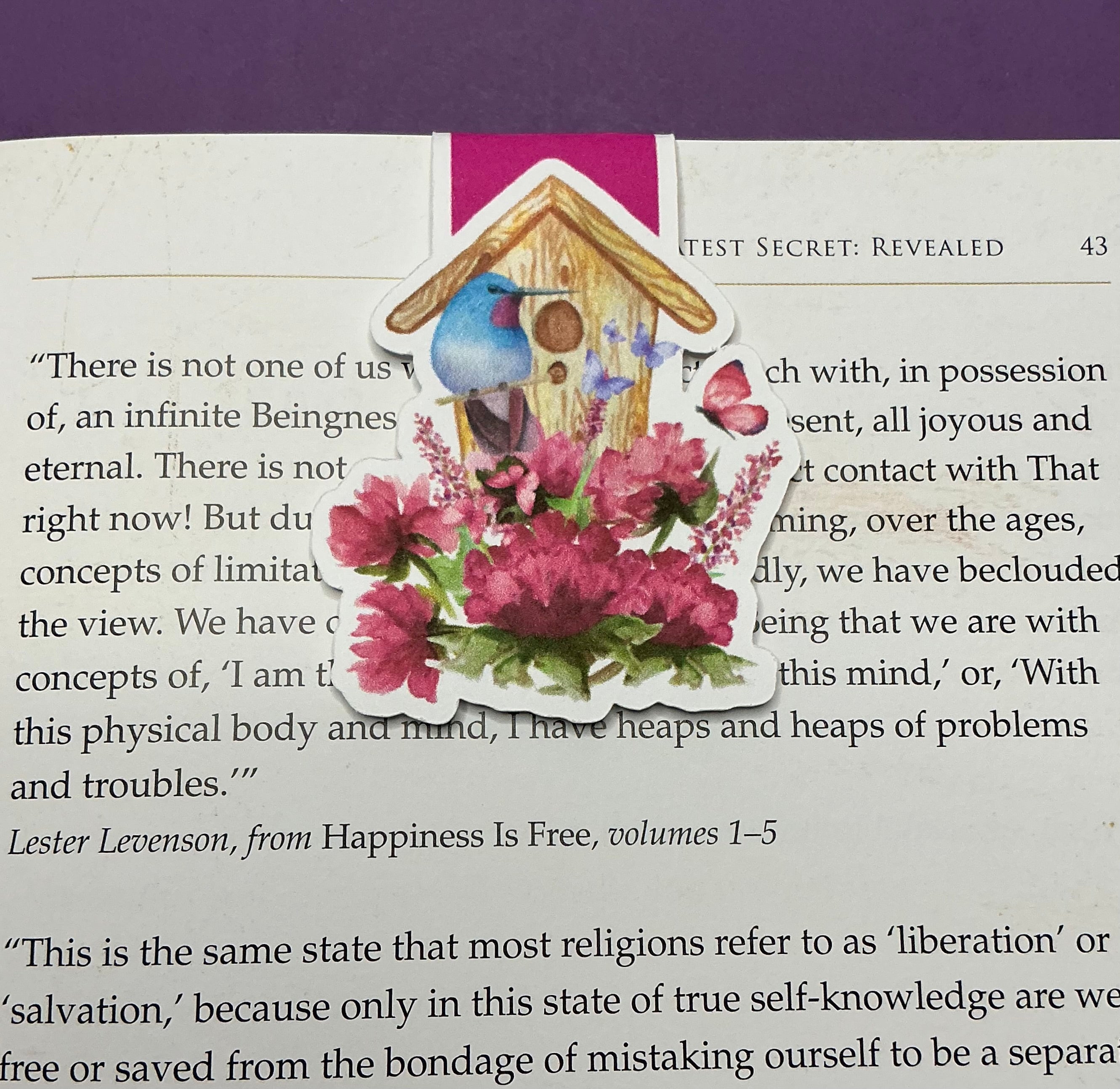 Cute bird me flowers Magnetic Bookmark